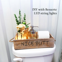 Load image into Gallery viewer, Funny Toilet Paper Holder for Bathroom-Rustic Nice Butt Decor Large Box Crate for Toilet Tank Decorations,Counter,Home Includes Mason Jar Soap Dispenser &amp; Artificial Flower,Brown