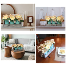 Load image into Gallery viewer, Living Room Table Centerpieces, Rustic Decorative Thankful Wood Tray,with Rose Bouquet Flower for Home,Coffee Table Dining Room,Kitchen,New Home Housewarming Gift【3 Jars 】