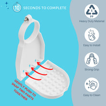 Load image into Gallery viewer, Laundry Soap Catcher Tray- Heavy Duty Plastic Detergent Cup Holder Set of 2 for Liquid Detergent &amp; Fabric Softener with Hex Wrench -No Fall &amp; No Leak or No Drip【White】