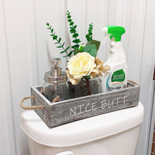 Load image into Gallery viewer,  Nice Butt Toilet Paper Holder-Rustic Funny Home Decor Box for Bathroom,Table,Counter Toilet Tank Topper, Bathroom Vanity Top,Table and Counter,Grey