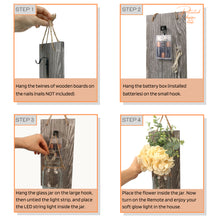 Load image into Gallery viewer, Wall Decor for Living Room - New Upgraded Design Modern Farmhouse Hanging Mason Jar Sconces with Remote Fairy Lights(Set of 2)Rustic Coffee…
